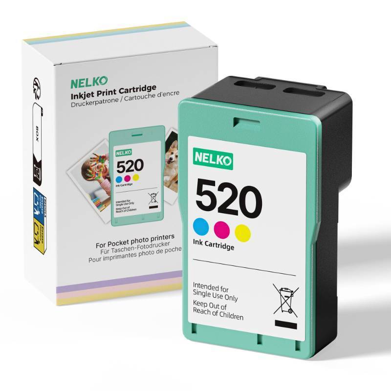 lot 32069 image: Nelko 520 Genuine Color Ink Cartridges, High-Yield Ink Cartridge Compatible with PP01 &PP03 Photo Printer, Water Oxidation-Proof, Photo Printer Cartridge for Instant Photo Printing, for Home&School - Retail $33