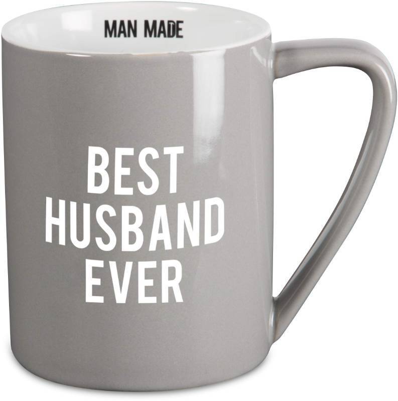 lot 45734 image: Pavilion Gift Company Man Made Best Husband Ever Coffee Mug, 18 oz, Gray - Retail $19