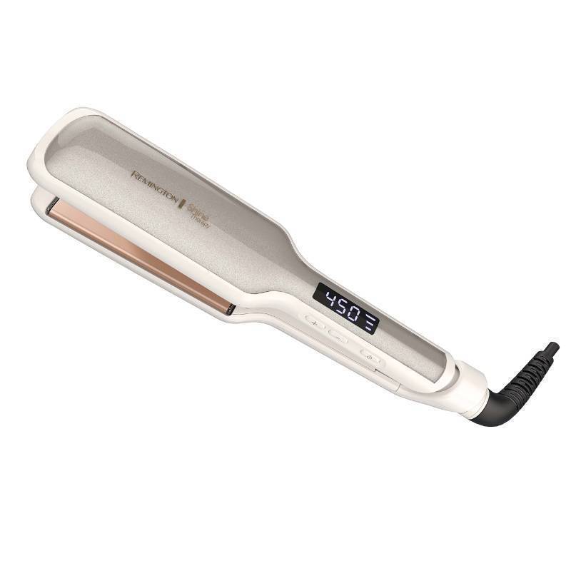 lot 48945 image: Remington Shine Therapy 2 inch Hair Straightener, Flat Iron Infused with Argan Oil & Keratin, Professional Ceramic Flat Iron for Less Frizz, Shiny & Smooth Hot Styling Tools - Retail $38