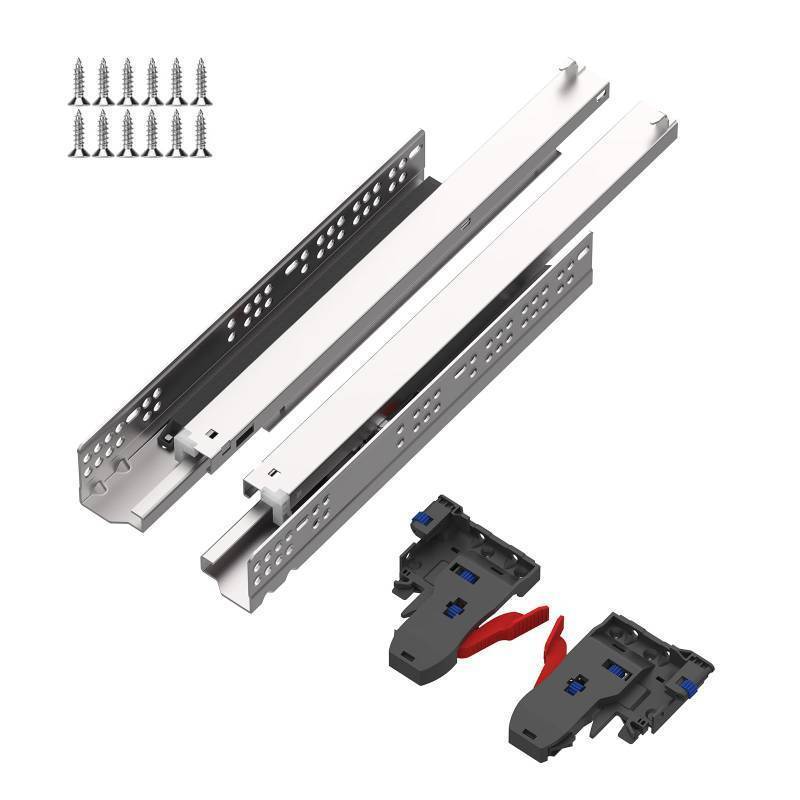 lot 61668 image: 14 Inch 6 Pair Undermount Soft Close Drawer Slides Full Extension Drawer Glides Runners with 3D Locking Device for Frameless Cabinet - Retail $76