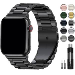 lot 29443 image: EPULY Metal Band Compatible with Apple Watch Bands for Men 49mm 46mm 45mm 44mm 42mm 41mm 40mm 38mm, Business Stainless Steel Strap for iWatch Bands Series 11 10 9 8 7 6 5 4 3 2 1, SE3 2 1, Ultra3 2 1 - Retail $26
