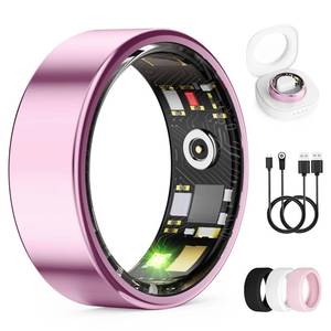 lot 29451 image: Smart Ring for Women & Men, Health Tracker Ring with Heart Rate, Blood Oxygen,Blood Pressure, IP68 Waterproof Fitness Ring, Sleep Tracker for iPhone and Android, No APP Fee (Lavender Pink, 9#) - Retail $40