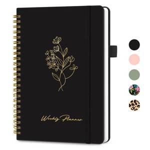 lot 29462 image: Undated Weekly Planner, Weekly To Do List Notebook with Goal & Habit Tracker Organizer, A5 Weekly Planner Notebook with Spiral Binding, 6.1 x 8.2 - Black - Retail $10