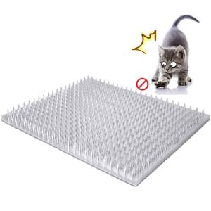 lot 29468 image: Aocoray 8 Pack Cat Deterrent OutdoorIndoor Scat Mat, Pet Deterrent Training Mats, Keep CatsDogs Away Plastic Mats with Spikes, 12 Sq.ft, 16 x 13 Inches - Retail $17