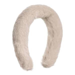 lot 29484 image: Yonchic Faux Fur Headband, Soft Headbands for Women Girl, Non-Slip Fashion Hairbands Hair Accessories (Beige) - Retail $10