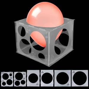 lot 29485 image: 11 Holes Balloon Sizer Cube Box 2-10 Inch Balloon Measure Box Plastic Balloons Sizer Tool Cube Balloons Size Measurement Tool for Party Decorations Balloonss Columns Arches, White - Retail $7