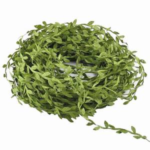 lot 29505 image: 65 Ft Artificial Vines,Artificial Eucalyptus Leaf Garland Fake Hanging Plants Leaves Wreath Foliage Green Leaves Ribbon Decorative Wreath Accessory Wedding Wall Crafts Party Decor Green-65 Ft - Retail $6