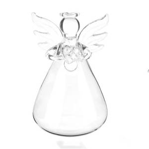 lot 32318 image: Leadigol Glass Angel Design Vases, 9.5x5.5cm Clear Angel Hydroponic Flower Plant Pot, Crystal Angel Vase for Wedding Home Decoration(S) - Retail $8