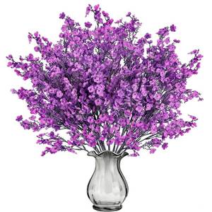 lot 32329 image: Sggvecsy 10 Pcs Babys Breath Artificial Flowers Gypsophila Bouquets Bulk Real Touch Fake Silk Flowers for Home Wedding DIY Floral Arrangement Kitchen Table Centerpiece Festival Decoration (Purple) - Retail $13