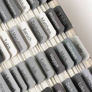 lot 32331 image: Mr. Pen- Bible Tabs, 75 Tabs, Gray, Laminated Bible Tabs for Women and Men, Bible Tabs for Study Bible, Bible Index Tabs, Bible Book Tabs, Bible Labels Tabs, Mr Pen Bible Tabs - Retail $7
