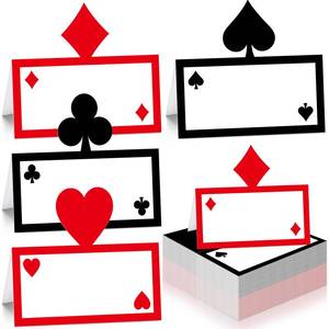 lot 32337 image: Cinnvoice 48 Pcs Casino Party Table Place Cards Decoration Rock and Roll Vinyl Records Decorations Casino Night Birthday Party Supplies for Adult Seating Cards Music Birthday Decor - Retail $10