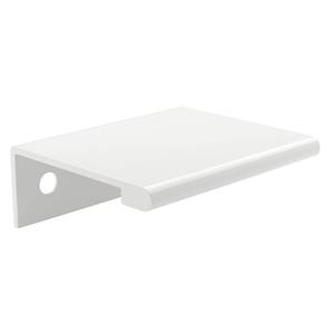 lot 32342 image: Richelieu Hardware BP98983330 Lincoln Collection 1 516-inch (33 mm) Center-to-Center White Modern Cabinet and Drawer Edge Pull Handle for Kitchen, Bathroom, and Furniture - Retail $6
