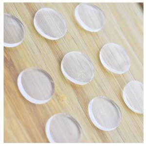 lot 32369 image: LINOUPOWER510 Extremely Soft Clear Glass Table Top Anti Slip Bumper Pads Non-Adhesive Rubber Spacers Dots,3mm Thickness. - Retail $7