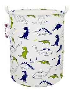 lot 32378 image: TIBAOLOVER Dinosaur Laundry Basket Baby Laundry Hamper Cute Kids Hamper Toy Storage Bin Handles for Boys and Girls Dinosaur Room Decor (Polychrome Dinosaurs) - Retail $13