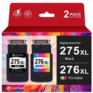 lot 32386 image: EaseFusion 275XL 276XL Replacement for Canon Ink 275 and 276 PG-275 CL-276 Black Color Ink Cartridges Combo Pack Compatible with PIXMA TS3522 TR4720 TR4700 TS3722 TS3500 TR4722 TS3720 TS3520 Printers - Retail $33