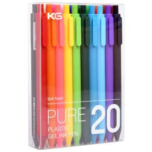 lot 32387 image: Kaco PURE Colored Gel Pens 0.5mm 20 Pieces Set Colorful Multi-color Ink Fine Point Comfort Grip Quick Drying Pens for Journaling Note Taking - Retail $10