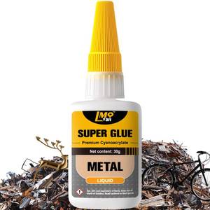 lot 32396 image: Metal Super Glue Liquid, Clear Instant Cyanoacrylate Adhesive for Metal Repair, All Purpose CA Glue for Shoe Ceramic Repair Plastic Leather Glass Wood Steel Pottery Porcelain Fletching Waterproof - Retail $8