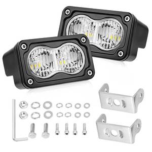 lot 44135 image: LED Pods, AKD Part 3 Inch Flood CREE LED Off Road Lights 40W Small Driving Light Pods Backup Reverse Lights Fog Pod Light 2 Packs for Truck Pickup Motorcycle UTV ATV SUV Dirt Bike Surron - Retail $29
