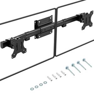 lot 48948 image: PUTORSEN Dual Monitor Wall Mount, Horizontal Assembly Mount for 2 Monitor Screens up to 27 inches,Max. 10kg, VESA 75x75100x100mm - Retail $35