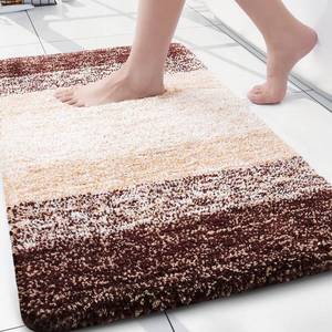 lot 48977 image: Arotive Microfiber Bathroom Rugs, Shaggy Soft and Absorbent Bath Rug, Non-Slip, Thick Plush Machine Washable Dry Bath Mats for Bathroom, Tub and Shower, 24x16, Brown, Rectangular - Retail $17