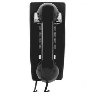 lot 49002 image: Wall Phone with Retro Design,Corded Wall Mounted Phone,Crisp Mechanical Ringer,Easy to Install, Wall Telephone, Perfect for Kitchen,Living Room & Bedroom (Black)