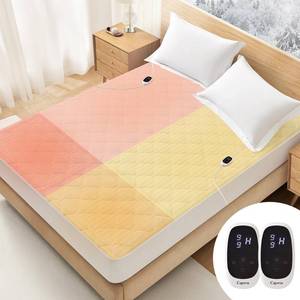 lot 62616 image: Caperia Heated Mattress Pad Quilted Multizone electric mattress pad Individual Body and Feet Bed Warmer 9 Heat Settings, 1-12 Hours Auto Off, Deep Pocket, Fast Heating, Machine Washable King 78x80 - Retail $120