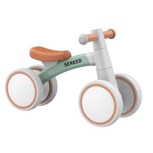 lot 62621 image: SEREED Baby Balance Bike for 1-2 Year Olds - 4 Wheels, First Bike for Toddlers, Birthday Gift (Green) - Retail $30