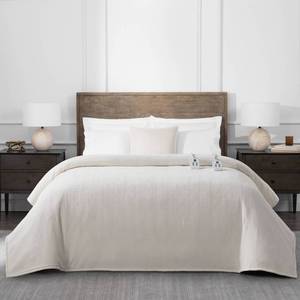 lot 9522 image: Brookstone King Heated Chenille Knit Blanket Ivory - Retail $100