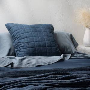 lot 9573 image: Euro Heavyweight Linen Blend Quilt Sham Dark Mineral Blue - Casaluna - Retail $49