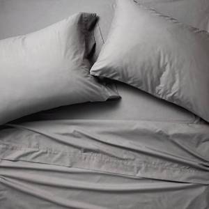 lot 9575 image: King 400 Thread Count Percale Sheet Set Dark Gray - Casaluna - Retail $120