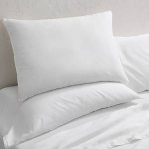 lot 9616 image: StandardQueen MediumFirm Machine Washable Medium Down Alternative Pillow - Casaluna Hypoallergenic, 300 Thread Count Cotton Cover - Retail $25