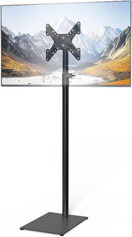 lot 5719 image: Babibobibibi TV Stand with Mount 70 Height Adjustable Tall TV Floor Stand 360° Swivel Universal Tiltable Monitor Floor Stand for 12 to 43 inch Flat Screen Bedroom Curved TVs Display Trolley Stand