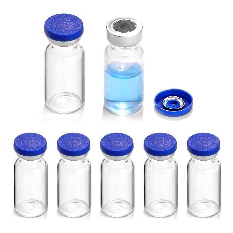 lot 5765 image: Ehoycq 2ml Sealed Vials with Self Healing Injection Port and Plastic-Aluminum Flip Caps,Glass Empty Vials for Injection 9 Pack