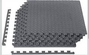lot 3558 image: Amazon Basics Interlocking Foam Floor Mat Tiles for Home Gym Exercise, 24.7 x 24.7 x .5 Inches, Black - Pack of 6
