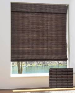 lot 3565 image: UNISHADES Cordless Bamboo Roman Shades for Windows, Blinds Size (33.5 W �64 H) Colour (BDP-Espresso)