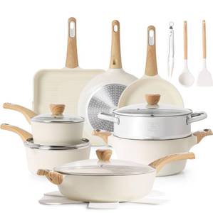 lot 3571 image: SENSARTE Ceramic Cookware Sets, Pots and Pans Set Nonstick, 20-Piece Induction Cookware, Non-toxic Healthy Non Stick Kitchen Cooking Set with Stay-Cool Handles, PFAS PTFE PFOA PFOS Free
