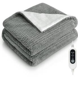 lot 3583 image: Heated Blanket Electric Throw Blanket with 5 Heat Settings, 10H Auto-Off, 50x60 Soft Wave Fleece for Couch, Bed & Office, ETL Certified
