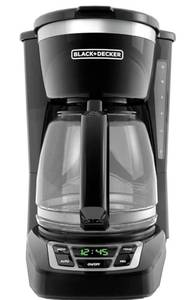 lot 3608 image: BLACKDECKER 12-Cup Digital Coffee Maker, Programmable, Washable Basket Filter, Sneak-A-Cup, Auto Brew, Water Window, Keep Hot Plate, Black