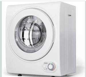 lot 3615 image: ROVSUN 110V Portable Clothes Dryer, High End Laundry Front Load Tumble Dryer Machine with Stainless Steel Tub & Simple Control Knob for Apartment, Dorm-850W, White