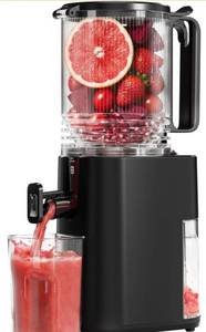 lot 3618 image: Cold Press Juicer, 5.5inch Wide Feed Chute Juicer Extractor Machine, Slow Masticating Juicer for Whole Vegetables & Fruits, Black