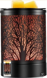 lot 3620 image: Enaroma Fragrance Wax Melts Warmer with 7 Colors LED Changing Light Classic Black Forest Design Scent Oil Candle Warmer for Home Black Forest