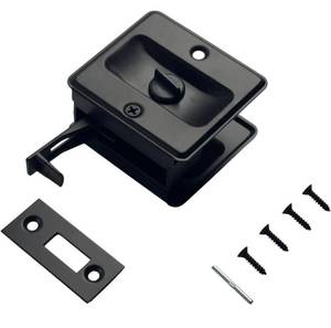 lot 3624 image: QCAA Solid Brass Sliding Door Pull Door Pocket Oil Rubbed Bronze ORB, Lockable, 4 Pack