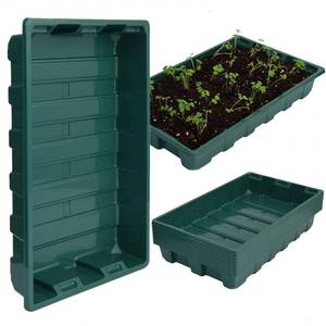 lot 3636 image: YoleShy 10 Pack Seed Starter Tray Reusable Plastic Plant Seedling Starter Trays Thickened Sturdy Durable for Germination Growing Microgreens Planting Propagation, Without Drain Holes, 14.5x9, Green