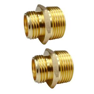 lot 3660 image: GESHATEN 34 GHT Male x 1 NPT Male Connector, Brass Garden Hose Fitting, Adapter, Industrial Metal Brass Garden Hose to Pipe Fittings Connect (2 Pack)