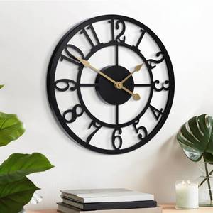 lot 3672 image: LEIKE Arabic Numeral Wall Clock 12IN Battery Operated Black, Silent Non Ticking, Wall Clocks for Living Room Decor, Small Classic for School, Office, Home, Kitchen, Bedroom