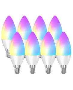 lot 3707 image: CMARS Smart Light Bulbs E12 Base, Candelabra LED Bulbs Compatible with Alexa Google Home IFTTT, Dimmable and RGB Color Changing Light Bulb, Tunable White Chandelier Light Bulbs (2.4 Ghz only) 8 Pack