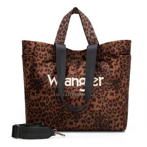 lot 3734 image: Wrangler Large Tote Bag for Women Designer Leopard Print Purse with Detachable Strap for Travel Work Gym Brown WG433-8317BR