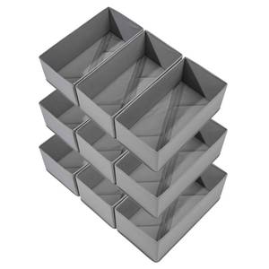 lot 3750 image: Bructhun Sock Drawer Organizer 9 Pack - Collapsible Fabric Storage Bins for Underwear Divider, Small Closet Organizers with 9 Compartments, Gray