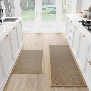 lot 3753 image: SUMLANS Kitchen Mat Set of 2 PCS, Cushioned Non Slip Rugs for Kitchen Floor, Absorbent Runner Comfort Standing Mats Washable for Kitchen, Office, Home (Brown, 17.3x4717.3x30)