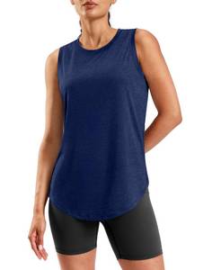 lot 3754 image: SANTINY Womens Lightweight Long Workout Tops Sleeveless Tennis Gym Yoga Shirts Athletic Running Tank Top for Women Loose Fit (Navy_XL)
